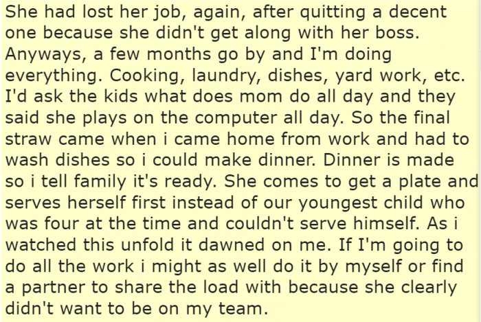 She wasn't mother material.