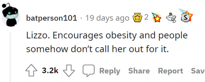 Lizzo and her toxic body positivity.