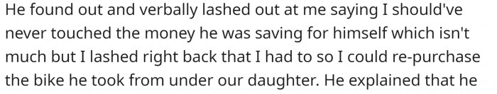 Her husband found out and lashed out at her: