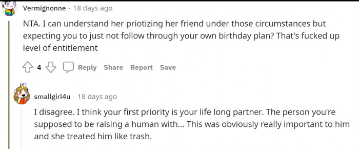 Because she obviously had her priorities wrong...