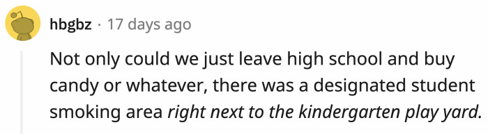 A designated smoking area on campus!