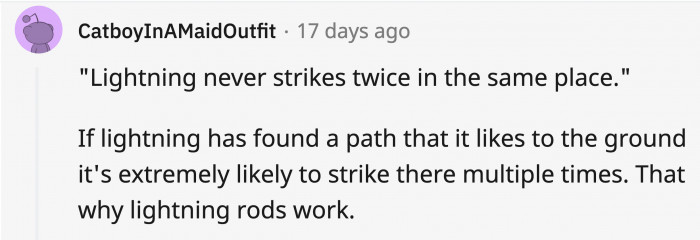 6. Lightning strikes can be quite unpredictable.