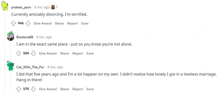 They are amicably divorcing.