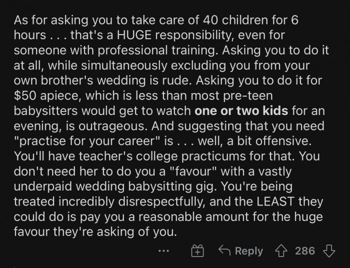 It's a responsibility anyone would refuse to take on.