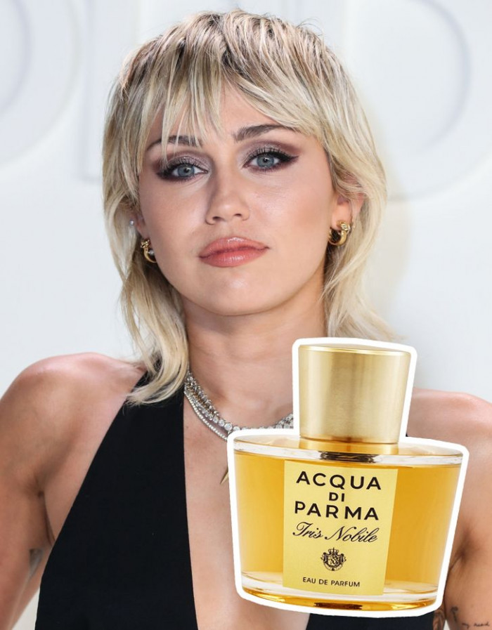 Oftentimes, celebrities have to pair the elegance of their clothes to their perfume, Miley Cyrus’ choice might be the perfect perfume for that. It’s Iris Nobile by Acqua di Parma.