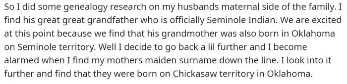 So OP did some genealogy research and found out that their family trees met at some point in the distant past.