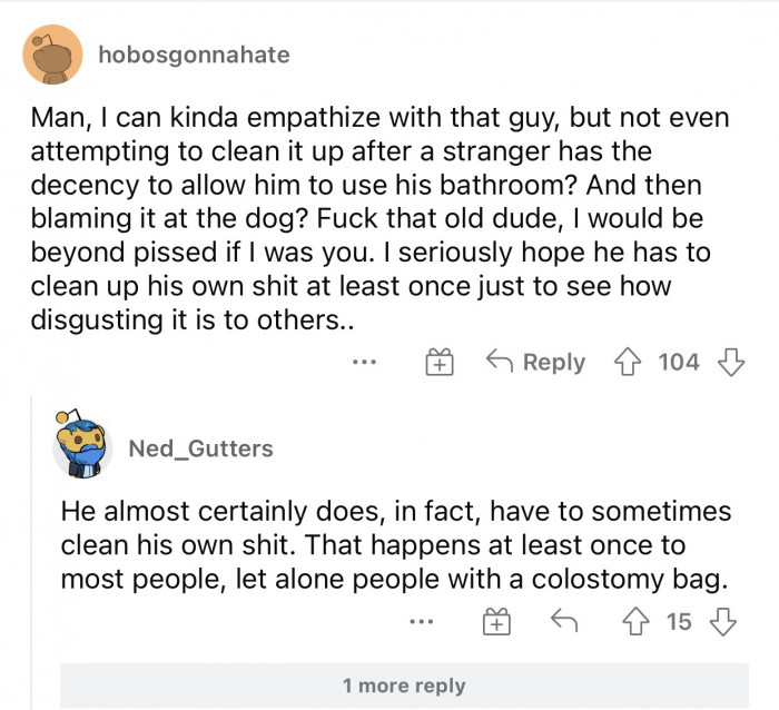 He could’ve at least tried to clean it instead of blaming it on the poor dog.