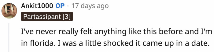 It was a horrible wake-up call for OP.