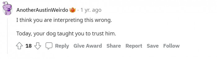 #20 Maybe you should trust your dog.