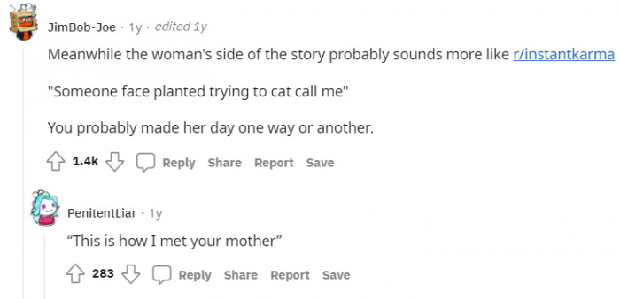 A perspective from the woman.