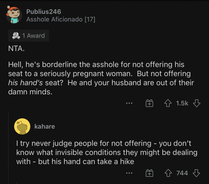 His hand can take a hike.