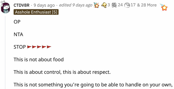 A Redditor expressed their thoughts point by point in a comment