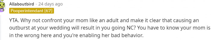 14. Why not confront your mom like an adult?