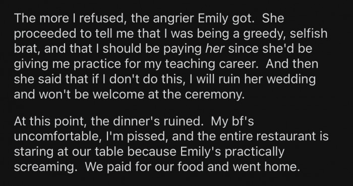 Then the name-calling proceeded, and OP's future sister-in-law grew angrier.