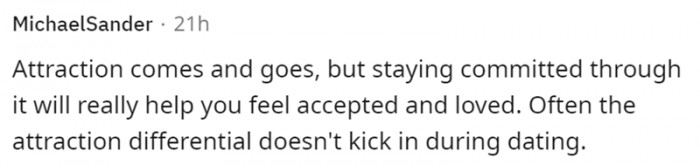 Commitment is more important than attraction.