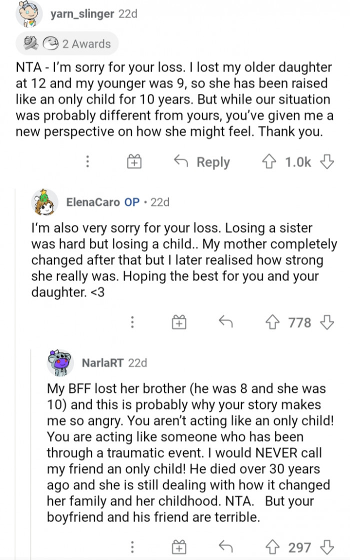 #4 A loss is a loss, and it changes people. Nothing is funny about experiencing such things.