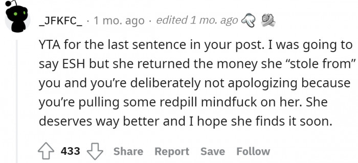 It seems that the guy doesn't know how to resolve this conflict.