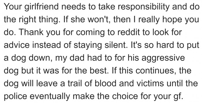 Redditors agree that reporting the girlfriend is the right decision.