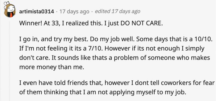 A Redditor advised to do your best.