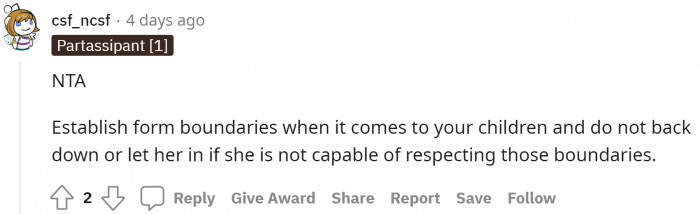 It was really childish of the MIL to not respect the daughter's opinion on how she wants to raise her kids.