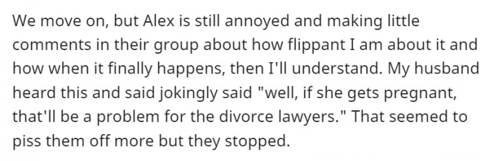 The brother-in-law just can't seem to get over it, however