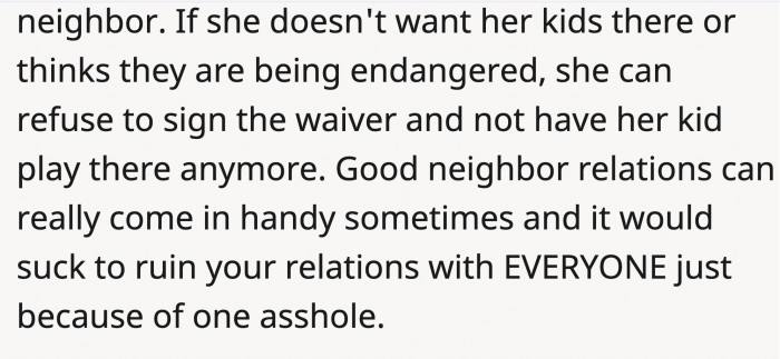 It's to protect both OP and his wife from troubles like what they went through