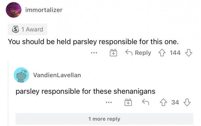 Parsley’s shenanigans should be stopped.