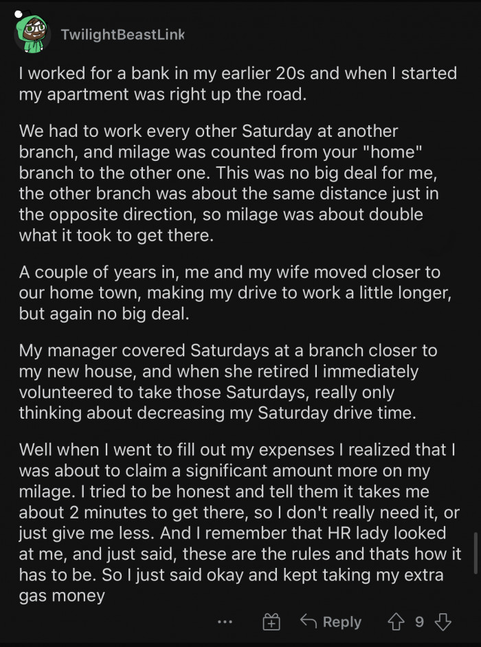 Extra gas money for the win.