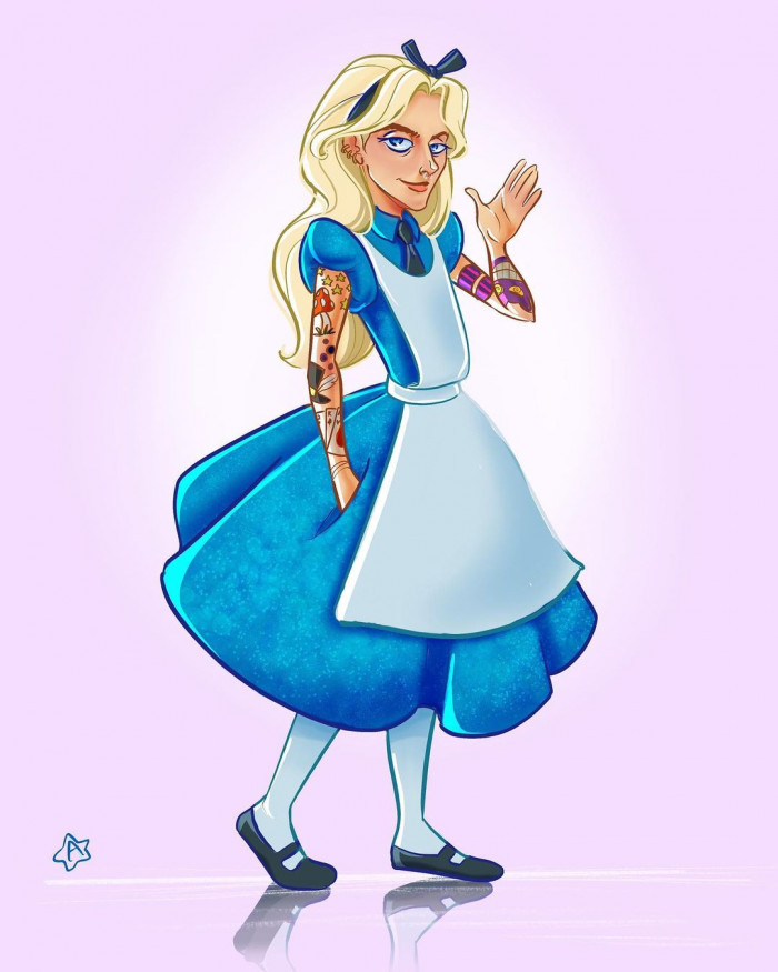 21. Alice from Alice in Wonderland has got some tattoos