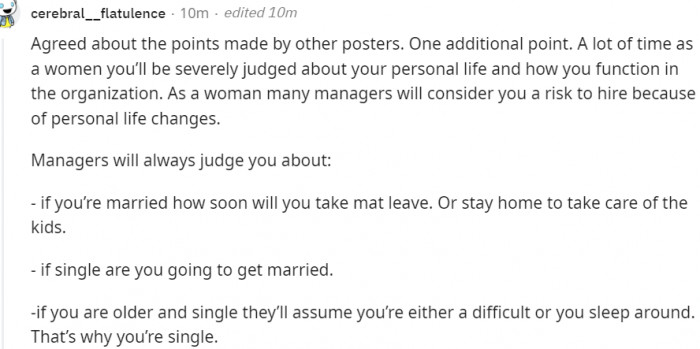 You'll be judged about your personal life