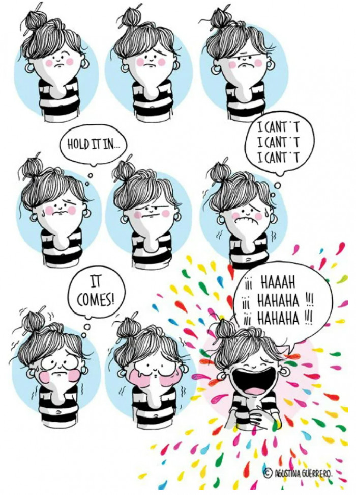 5. The tendency to laugh suddenly for no reason is something every girl can relate to.