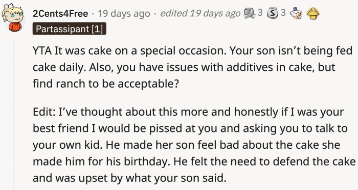 OP has a skewed opinion on what's healthy and what isn't