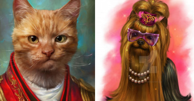 Incredible Artist Creates Mindblowing Art Of Cats Dressed Like Royals