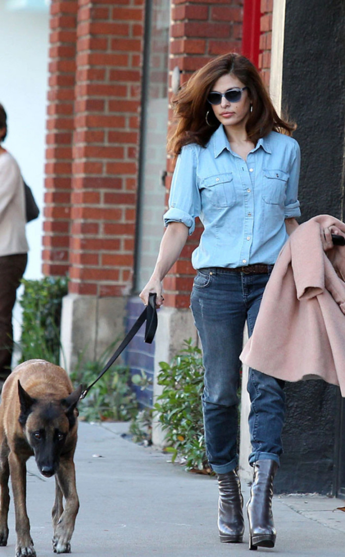 23. Eva Mendes and her dog, Hugo