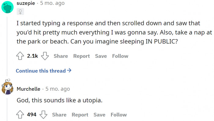 2. Sleeping in public