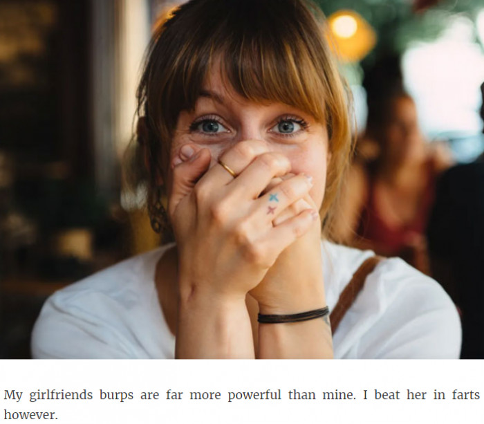 She wins in burps and I win in farts