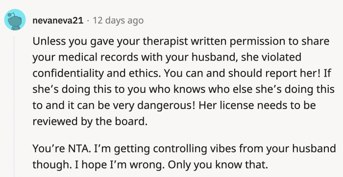 OP has the right to give permission regarding whether she chooses to share her information, but it must be noted that her consent is always non-negotiable.