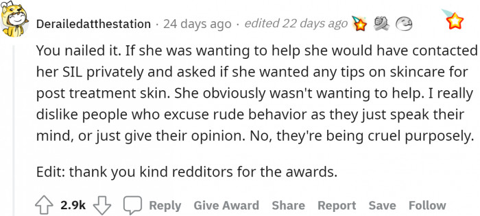 If she genuinely wanted to help, being a makeup artist means she has deep knowledge that she refused to share.
