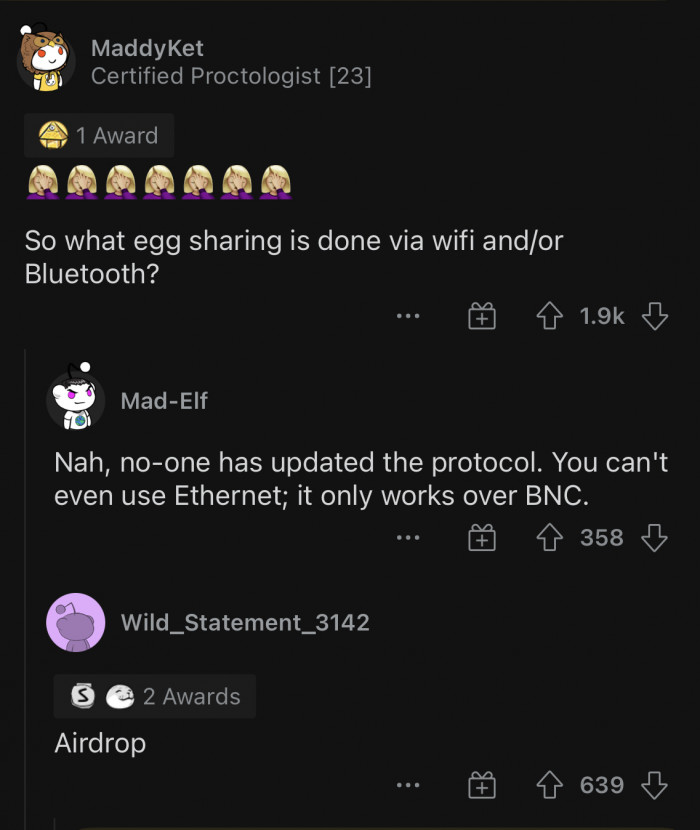 They use the different egg-sharing services out there.