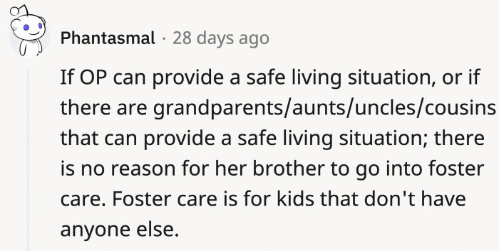 There were talks about OP calling child protective services.