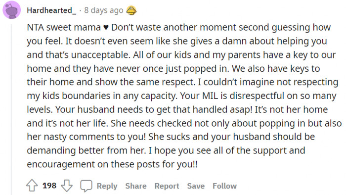 It's not her home, and it's not her mother-in-law's life! Her husband should handle that as soon as possible.