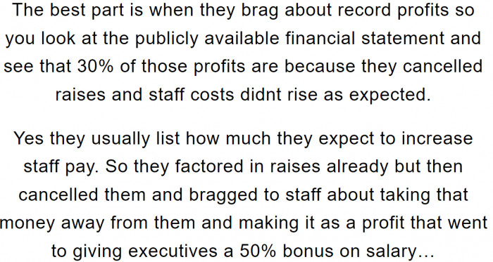 And the story remains the same in pretty much all corporations.