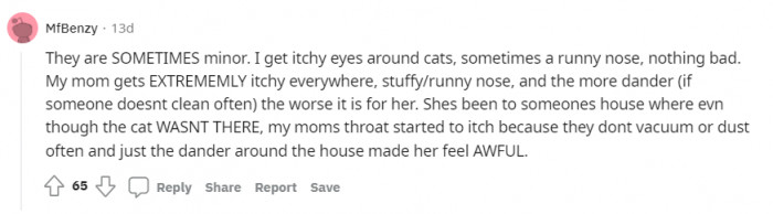 Two cases of cat allergies.