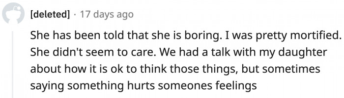 And the kids told grandma that she's a bore!