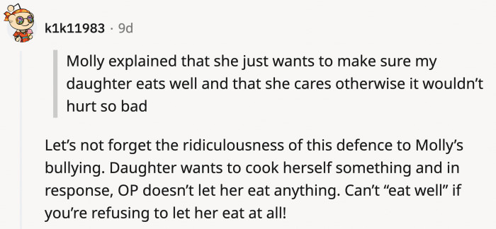 I'm Glad the Daughter Refuses to Eat Up That Passive-Aggressive Act