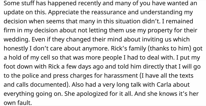 OP, Once Again, Generously Gave Us an Update About the Recent Developments: