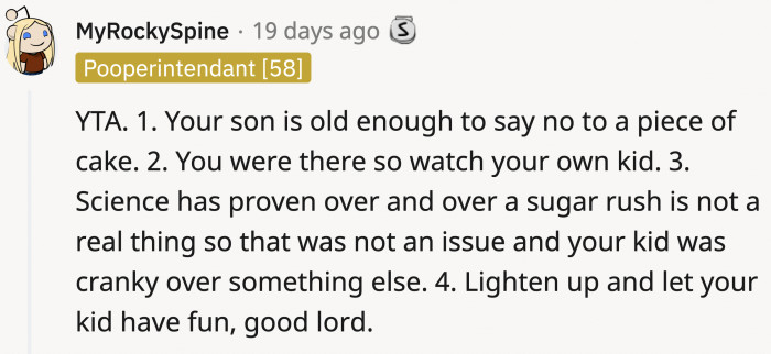 Also, the sugar rush is a complete myth!