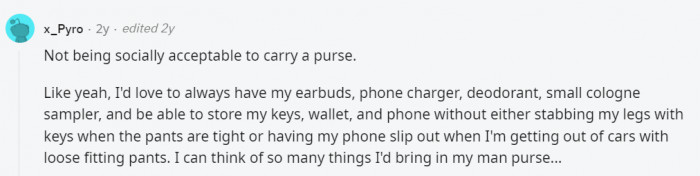 9. There is nothing wrong with a man carrying a bag