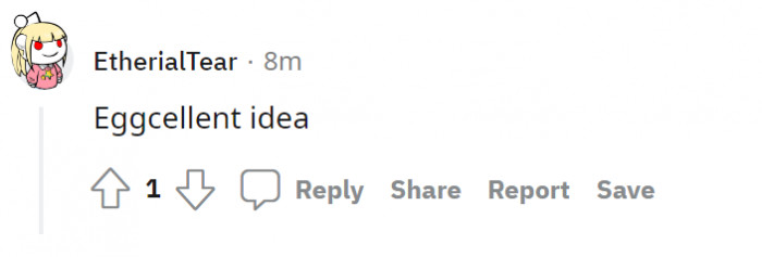 Highly eggspected comment