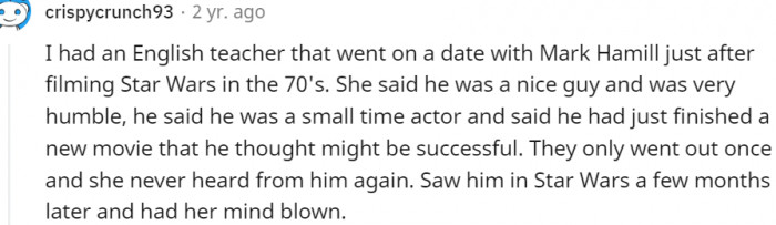 9. My English teacher and Mark Hamill